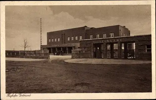 Ak Dortmund im Ruhrgebiet, Flughafen, Eingang, Verwaltungsgebäude
