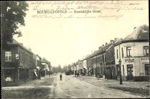 Ak Bourg Leopold Leopoldsburg Flandern Limburg, Koninklijke straat