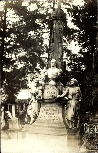 Foto Ak General Blaise Denkmal, Heerführer
