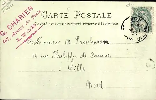 Ak Oullins Lyon Rhône, Vue prise du Pont