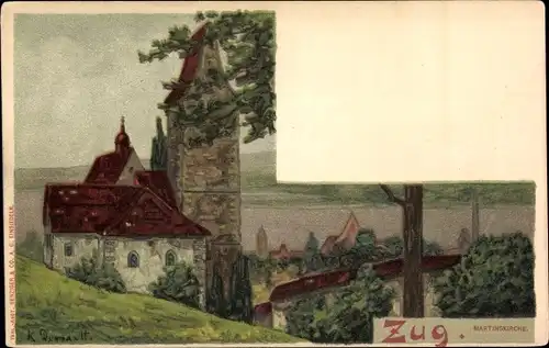 Künstler Ak Dussault, K., Zug Stadt Schweiz, Martinskirche