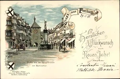 Künstler Litho Freiburg im Breisgau, Kaiserstraße, Martinstor