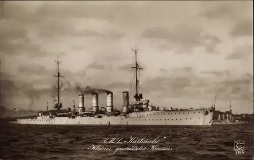 Ak Deutsches Kriegsschiff, SMS Karlsruhe, Kleiner geschützter Kreuzer, Kaiserliche Marine