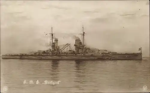 Ak Deutsches Kriegsschiff, SMS Markgraf, Großlinienschiff