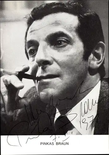 Ak Schauspieler Pinkas Braun, Portrait, Autogramm