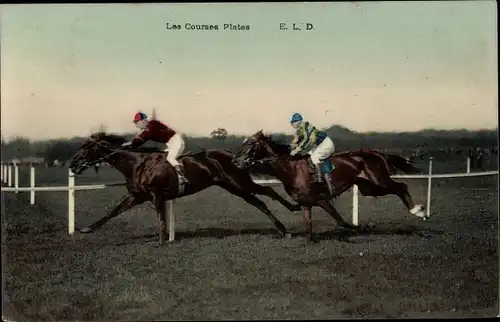 Ak Les Courses Plates, Pferderennsport, Jockeys