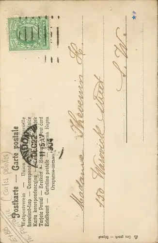 Handgemalt Ak Brücke, Berge, Winter