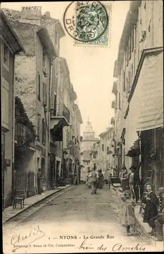 Ak Nyons Drôme, La Grande Rue