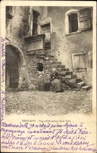 Ak Dieulefit Drôme, Une vieille maison de la Viale