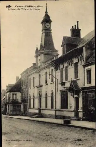 Ak Cosne d'Allier Allier, L'Hôtel de Ville et la Poste