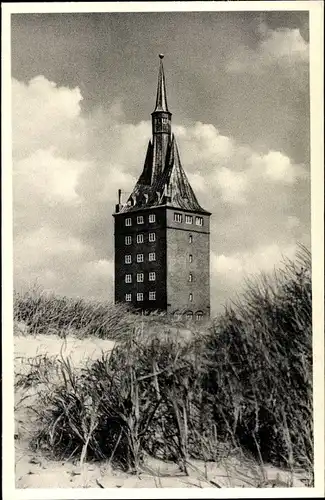 Ak Nordseebad Wangerooge in Ostfriesland, Blick zum Westturm, aufgenommen 1955