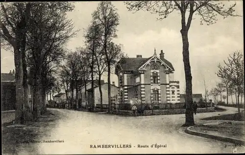 Ak Rambervillers Lothringen Vosges, Route d'Epinal