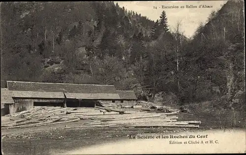 Ak Ballon d'Alsace Vosges, La Scierie et Roches du Cerf