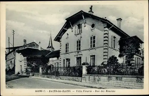 Ak Bains les Bains Vosges, Villa Fleurie, Rue des Moulins