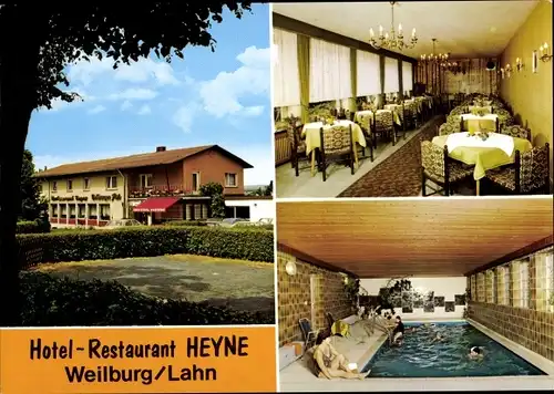 Ak Weilburg an der Lahn Hessen, Hotel-Restaurant Heyne