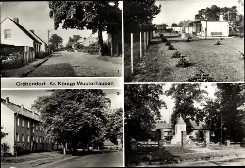 Ak Gräbendorf Heidesee Brandenburg, Teilansicht, Bungalows, Sowjetisches Ehrenmal