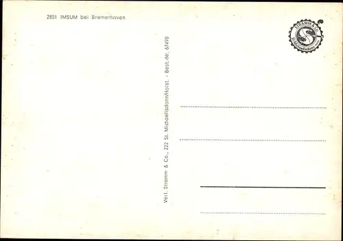 Ak Imsum Geestland Niedersachsen, Edeka Markt, Siedlung, Kirchenruine