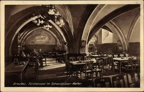 Ak Wrocław Breslau Schlesien, Fürstensaal im Schweidnitzer Keller