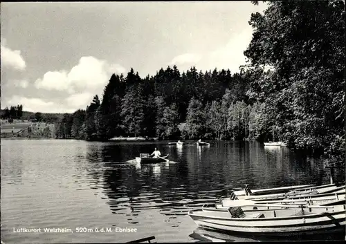 Ak Welzheim in Württemberg, Ebnisee, Ruderboote