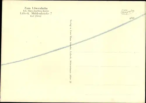 Ak Hansestadt Lübeck, Zum Löwenbräu, Mühlenbrücke 7, Innenansicht