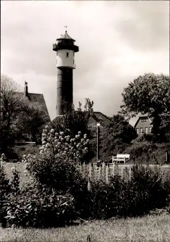 Ak Nordseebad Wangerooge in Ostfriesland, Dorfplatz mit Leuchtturm