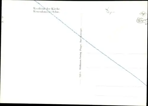Ak Wettenhausen Kammeltal Schwarzwald, Westfront der Kirche