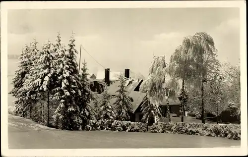 Ak Holzhau Rechenberg Bienenmühle Erzgebirge, Erholungsheim in Winterkulisse, Schnee