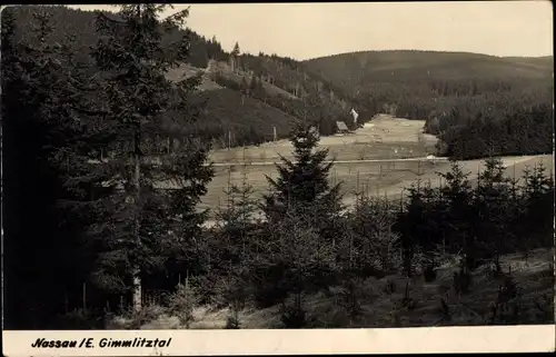 Ak Nassau Frauenstein im Erzgebirge, Gimmlitztal, Landschaft, Panorama