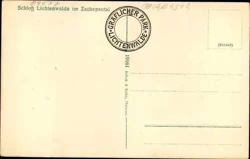 Ak Lichtenwalde Niederwiesa im Kreis Mittelsachsen, Partie am Schloss