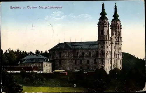 Ak Vierzehnheiligen Bad Staffelstein am Main Oberfranken, Basilika u. KLoster