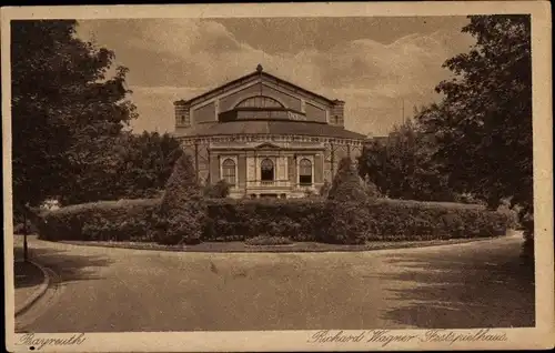 Ak Bayreuth in Oberfranken, Richard Wagner Festspielhaus, Frontalansicht