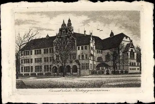 Ak Osnabrück in Niedersachsen, Ratsgymnasium, Gesamtansicht