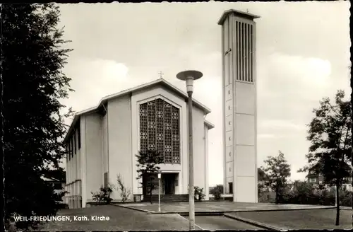 Ak Friedlingen Weil am Rhein Baden, Katholische Kirche