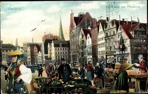 Ak Hamburg Mitte Altstadt, Marktbild am Messberg