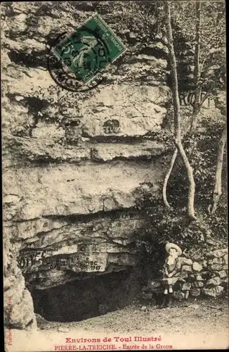 Ak Pierre la Treiche Meurthe et Moselle, Entrée de la Grotte