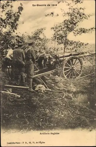 Ak Luneville Meurthe et Moselle, Artillerie Anglaise, la Guerre de 1914