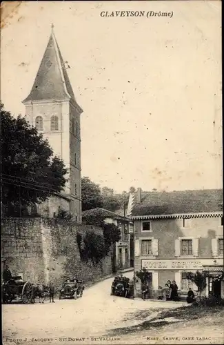 Ak Claveyson Drôme, Kirche, Hotel