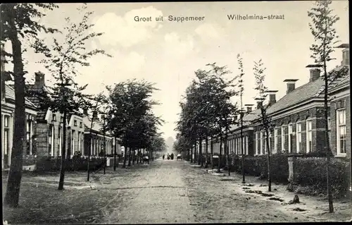 Ak Sappemeer Groningen Niederlande, Wilhelmina Straat