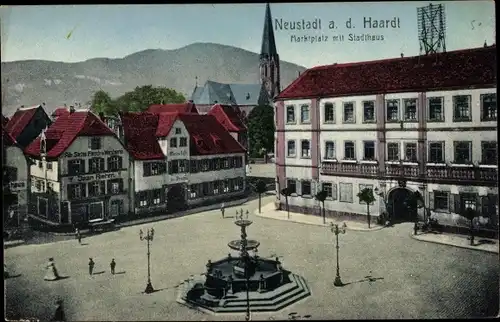 Ak Neustadt an der Haardt Neustadt an der Weinstraße, Marktplatz, Stadthaus