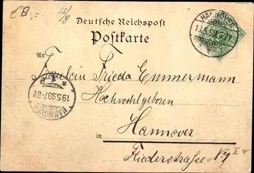 Litho Hannover in Niedersachsen, Grotte, Schloss in Herrenhausen, Cascade
