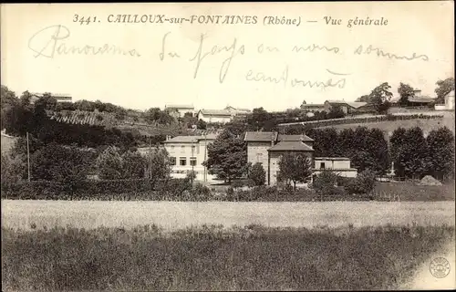 Ak Cailloux-sur-Fontaines Lyon Rhône, Vue generale