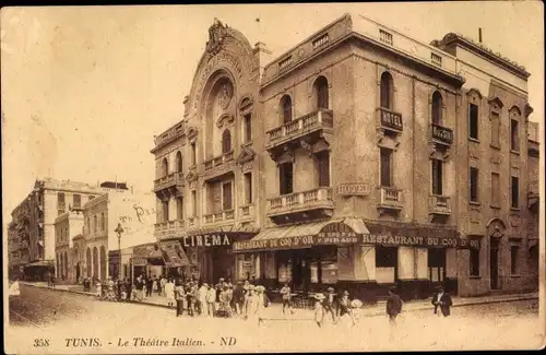 Ak Tunis Tunesien, Le Theatre Italien, Kino, Restaurant
