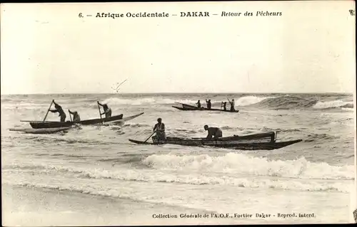 Ak Dakar Senegal Afrique Occidentale, Retour des Pêcheurs