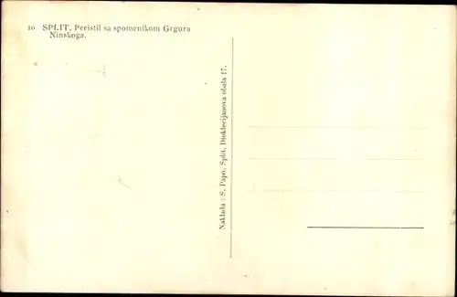 Ak Split Kroatien, Peristil sa spomenikom Grgure Ninskoga