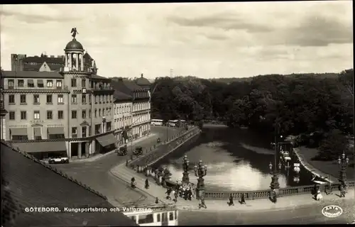 Foto Ak Göteborg Schweden, Kungsportsbron och Vallgraven