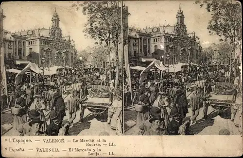 Stereo Ak Valencia Stadt Spanien, El Mercado y la Lonja