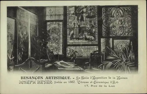 Ak Besançon Doubs, La Salle d'Exposition de la Maison Joseph Beyer