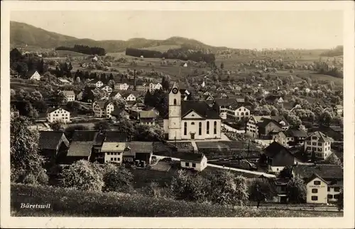Ak Bäretswil Kanton Zürich, Blick auf den Ort, Kirche
