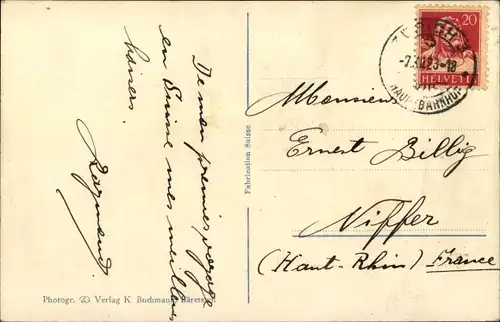 Ak Bäretswil Kanton Zürich, Blick auf den Ort, Kirche