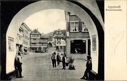 Ak Appenzell Stadt Kanton Innerrhoden, Schmäuslemarkt, Bazar